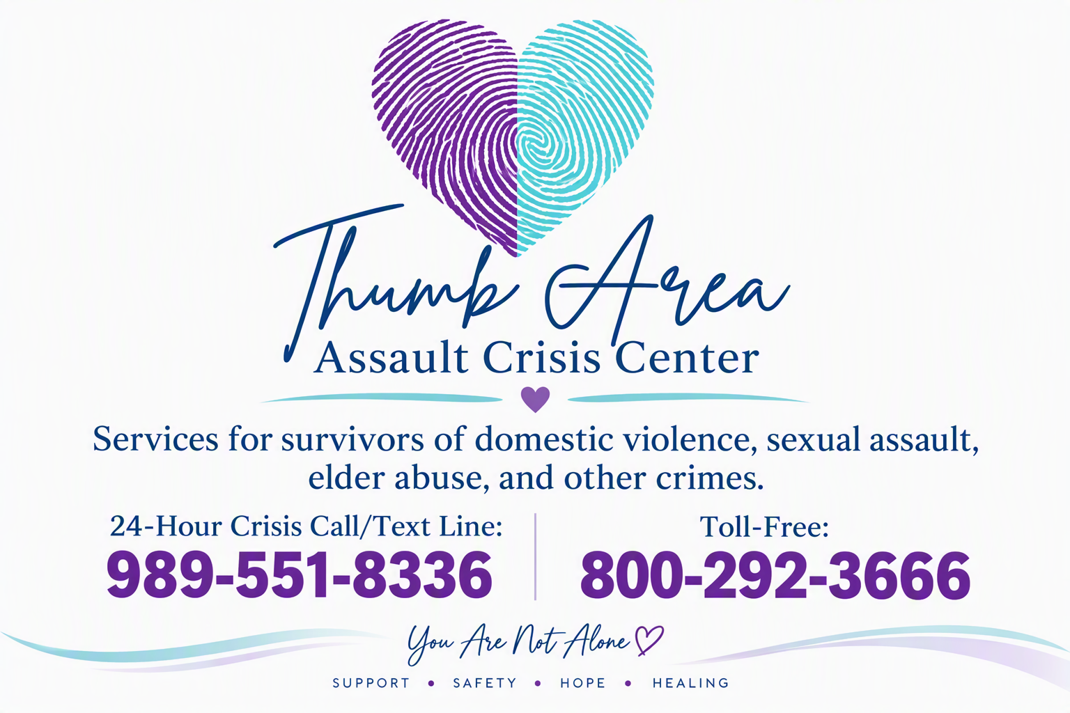 Thumb area Assualt Crisis Cetner link